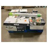 Massive Pallet of Brand Name Misc Faucets, Showers, Fixtures, Towel Bars, Bathroom Fans, Ceiling Fans, Lights, and More **Parts Only** (Great for eBay Sellers)