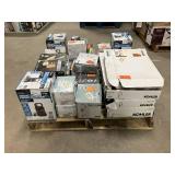 Massive Pallet of Brand Name Misc Faucets, Showers, Fixtures, Towel Bars, Bathroom Fans, Ceiling Fans, Lights, and More **Parts Only** (Great for eBay Sellers)