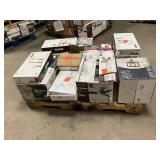Massive Pallet of Brand Name Misc Faucets, Showers, Fixtures, Towel Bars, Bathroom Fans, Ceiling Fans, Lights, and More **Parts Only** (Great for eBay Sellers)