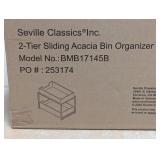 SEVILLE CLASSICS 2-TIER SLINDING ACACIA BIN ORGANIZER