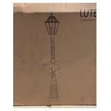 NEW LUTEC LED SOLAR POST LANTERN BLACK