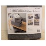 NEW FABRIC STORAGE ORGANIZER 3PK GRAY