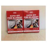 (2) RAPID OFF FIRE BLANKET
