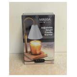 NEW MIKASA ADJUSTABLE HEIGHT CANDLE WARMER WHITE