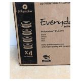 NEW EVERYDAY BUNDLE 3D PRINTING FILAMENT (4) 1KG SPOOLS