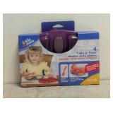 NEW THE FIRST YEARS TAKE & TOSS DOUBLE DUTY PLATES 4PK BLUE