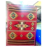 NEW ~ Red NATIVE AMERICAN Design Rug - 5 x 7