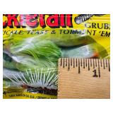 50 pk TICKLE TAIL GRUBS (Northland Tackle) green/orange/white