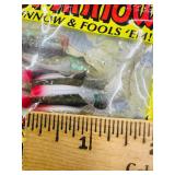 50 pkgs MIMIC MINNOW TAILS (Northland Tackle) - sparkly green/red/silver