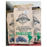 (3)  12lb Sacks HARDWOOD BRIQUETS - South American Hardwood