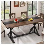 71" Modern Farmhouse Dining Table for 6-8 Person, Rectangular Wood Dining Table with Adjustable Feet - ****Chairs Not Included