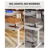 One-Piece Standing Desk with 1-Inch Thick Seamless Desktop, 48"x24" Electric Height Adjustable Desk for Home Office, Multi-Monitor Setups & Easy Assembly, Gray Wood