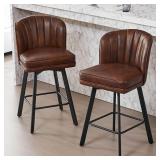 SAECKBERG Swivel Counter Height Bar Stools Set of 2, 26