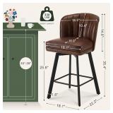 SAECKBERG Swivel Counter Height Bar Stools Set of 2, 26