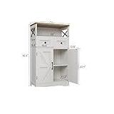 Farmhouse Storage Cabinet with Barn Doors and Shelves, Farmhouse Kitchen Pantry, Small Tall Coffee Bar Cabinet with Storage, Hutch Cupboard for Bathroom, Laundry, Living Room,White