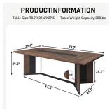 Espafurni 78-Inch Modern Rectangular Dining Table. It is a spacious, two-tone minimalist table designed to comfortably seat 6 to 8 people