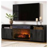 Midcentury Modern 85 Inch TV Console - Fire Place SOLD SEPARATELY - Forest Green