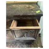 Large Antique Solid Oak Dresser 66 inches wide, 21 inches deep, 37 inches tall