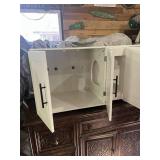 White Entertainment Center 55 inches wide, 18 inches deep, 22 inches tall