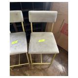 Pair of Gold and Gray Bar Stools - sit 25 inches high