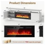 High-gloss white entertainment center **Fire Place SOLD SEPERATLY