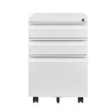 3 Drawers Mobile File Cabinet, Metal File Cabinets with Lock, Under Desk Rolling Filing Cabinet for Home Office Fit Letter/Legal/A4 Size