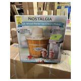 Nostalgia 4-Quart Parlor Wood Bucket Electric Ice Cream Maker
