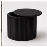 Max Round Storage Coffee Table, Black