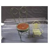 DOLL Size Ice Cream Chair & Lawn Chair