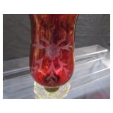 Candle Lamp, Cranberry Shade