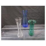 Vases: Etched, Blown, Cobalt