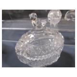 Fine Lead Glass Pitcher & Dishes