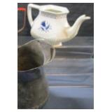 Silversmiths Water Pitcher, Ironstone Teapot