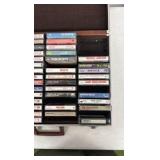 50+ Cassette Tapes and Briefcase Style Storage case.