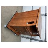 Medical Wooden Rolling Equipment Cart Cabinet w/3 Drawers + Pull Out Work Trays Smooth Casters Great For holding monitors, machines, cords & supplies