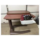 MSRP $900 Stryker Split Top Overbed Table With Dual Storage Compartments, Height Adjustable Hospital/Patient Bedside Table, For Rehab/Home Care/Long-Term Care Facilities