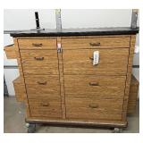 MSRP $3,500 CAPSA SOLUTIONS MOBILE WORKSTATION CABINET, LOCKING 8-DRAWER STORAGE ORGANIZER W/LOCKING WHEELS, DIVIDED COMPARTMENTS & SIDE WORKSURFACE, IDEAL FOR SHOPS, CRAFTS & TOOLS, NO KEY-CA