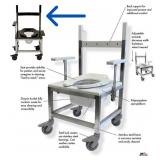 MSRP $2500 1000lb Capacity Bariatric Stainless Steel Mobile Shower/Bedside Commode With Drop Arms - Like New Condition!
