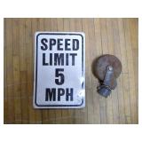 Speed Limit Sign and Swivel Wheel