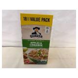 4x 18pk Quaker Instant Oats-Apples & Cinnamon