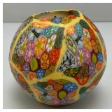 Millefiori Psychedelic Glowing Egg Candle 4"