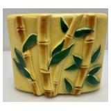 Vintage MCM Royal Copley Planter Tiki Bamboo 3" x 6" x 7 1/2"