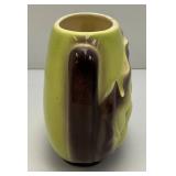 Vintage MCM Royal Copley Planter Green And Brown leaf 4" x 6" x 7 1/2"