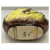 Vintage MCM Royal Copley Planter Green And Brown leaf 4" x 6" x 7 1/2"