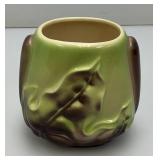 Vintage MCM Royal Copley Planter Green And Brown leaf 3 1/2" x 4 1/2 " x 5"