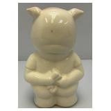 Vintage MCM Royal Copley Piggy Bank "For My Mink" Ceramic Figurine 4" x 5" x 7 3/4"