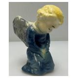 Vintage MCM Royal Copley Blue  Praying Angel Wall Pocket Planter 6 1/4"