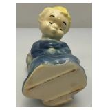 Vintage MCM Royal Copley Blue  Praying Angel Wall Pocket Planter 6 1/4"