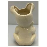 Vintage MCM Royal Copley White Teddy Bear Planter (Hairline Cracks Present On Back) 8"