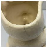 Vintage MCM Royal Copley White Teddy Bear Planter (Hairline Cracks Present On Back) 8"